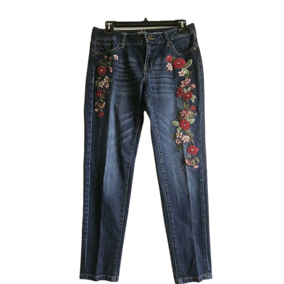 New York & Company Denim - Soho Boyfriend Jeans Women's 2 (29x27) Relaxed  Embroidered New York & Company